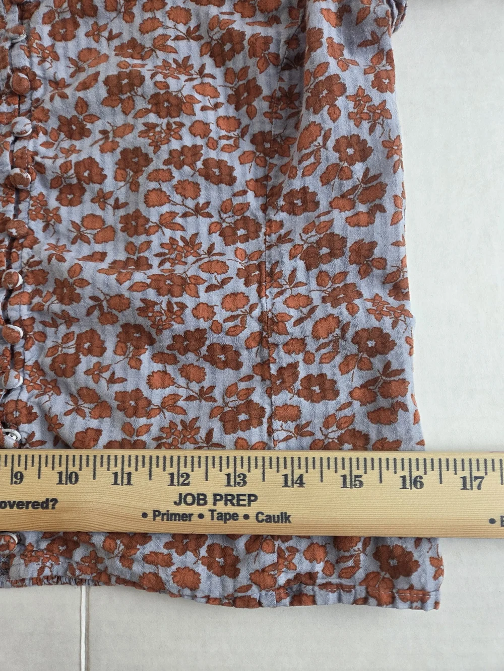 Madewell Rust Floral Square-Neck Puff Sleeve Blouse